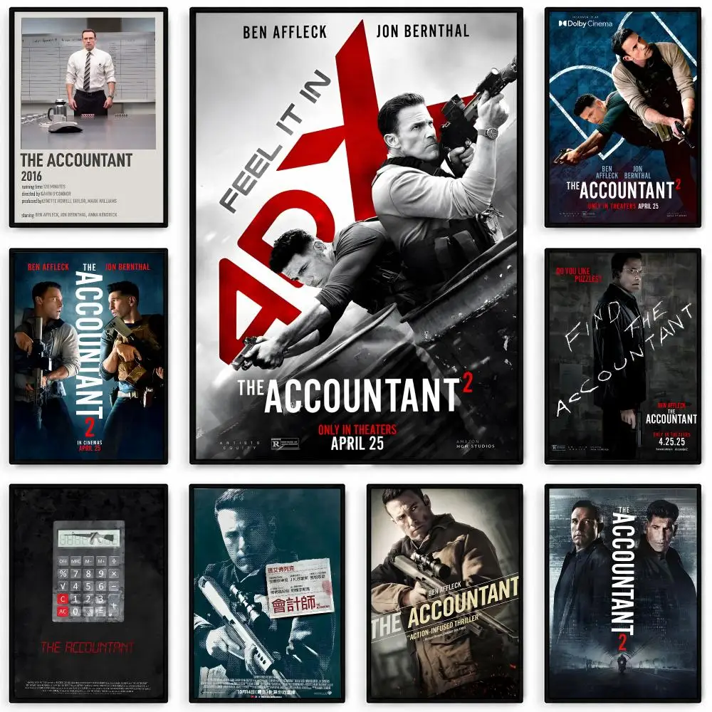Affiche du film « The Accountant 2 », autocollants imperméables à coller soi-même, décorations murales pour chambre d’étudiant ou chambre à coucher, idée cadeau.
