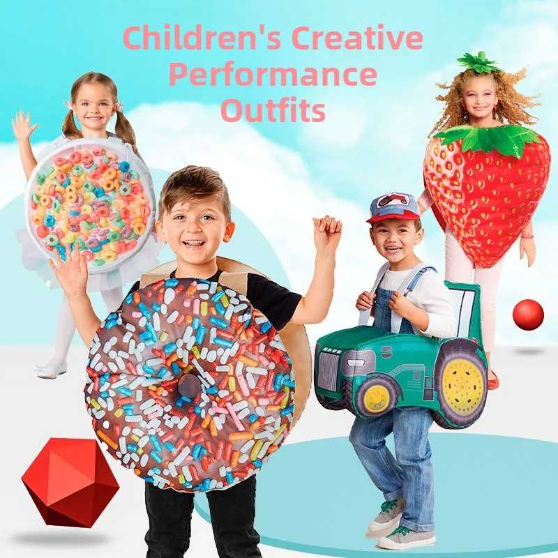 

Creative loween Children's Costume Stage Performance Biscuit Donut Ice Cr Lolli Faionable Festival Dr