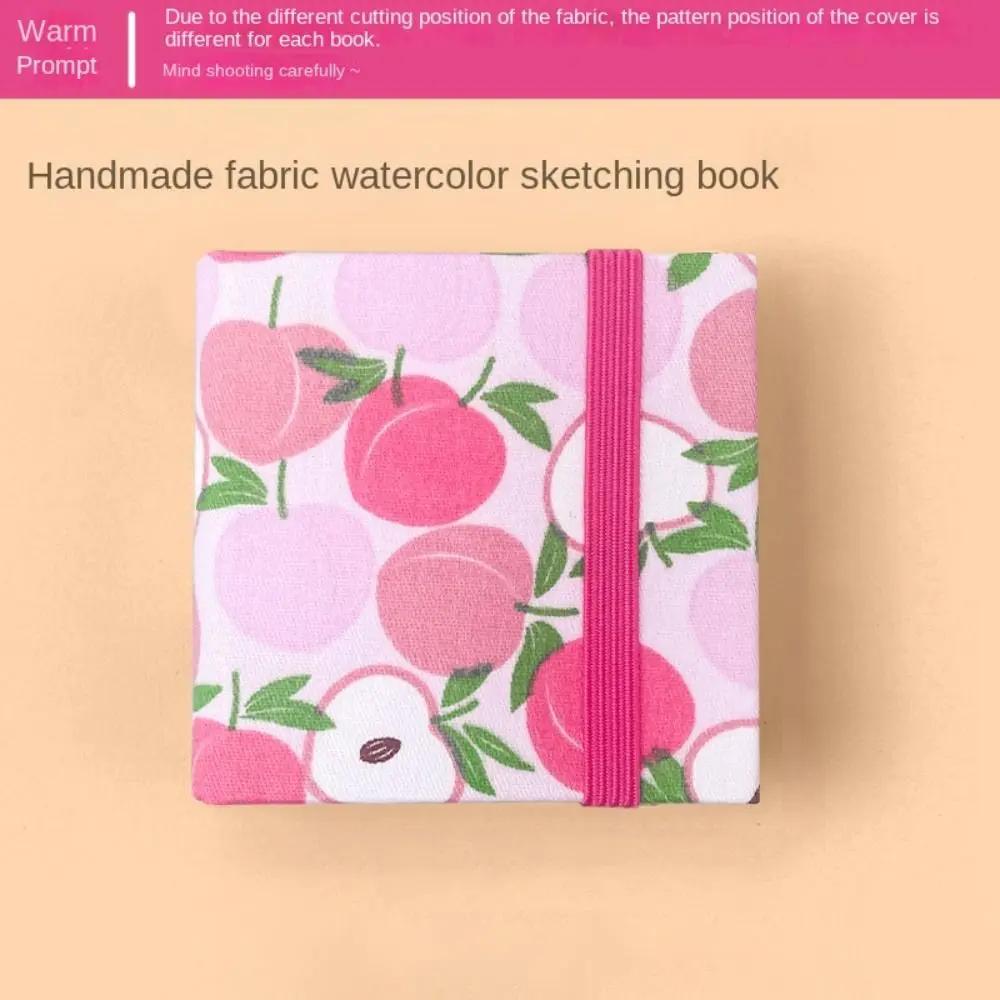 Flower Mini Fabric Watercolor Book Colorful Paper Pad Watercolor Sketchbook 20 Sheets Square Mini Watercolor Painting Book