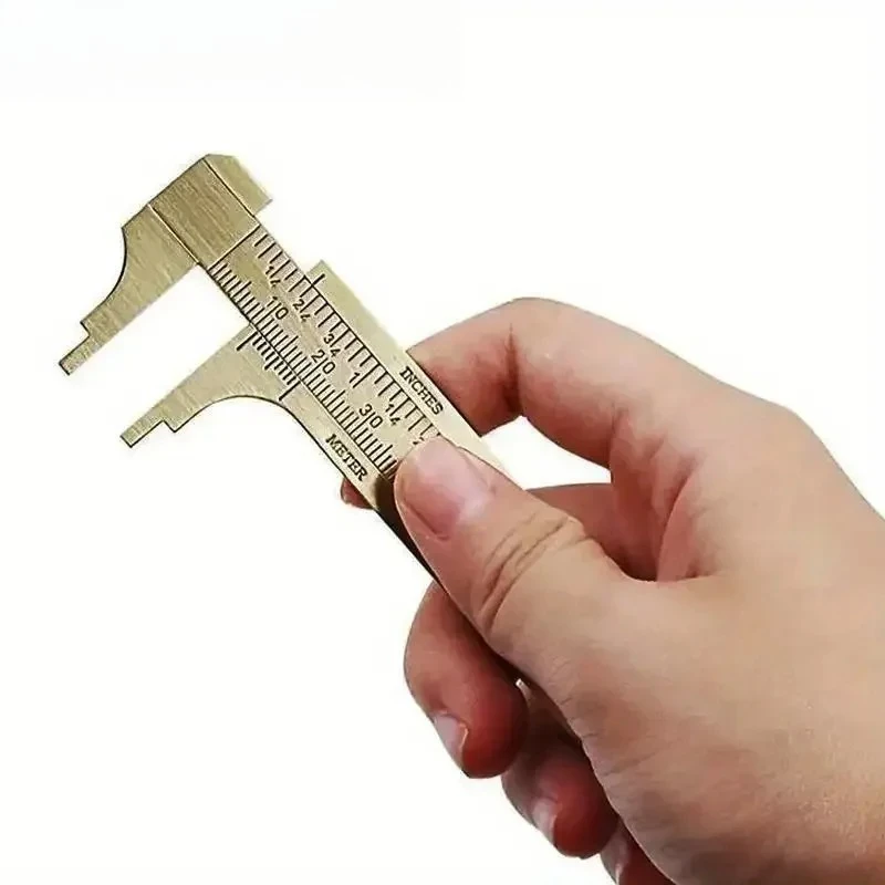 Brass Caliper Portable Mini Vernier Ruler Antique Measuring Tool Vintage Cultural Relic Delicate Measuring Ruler Practical Tools