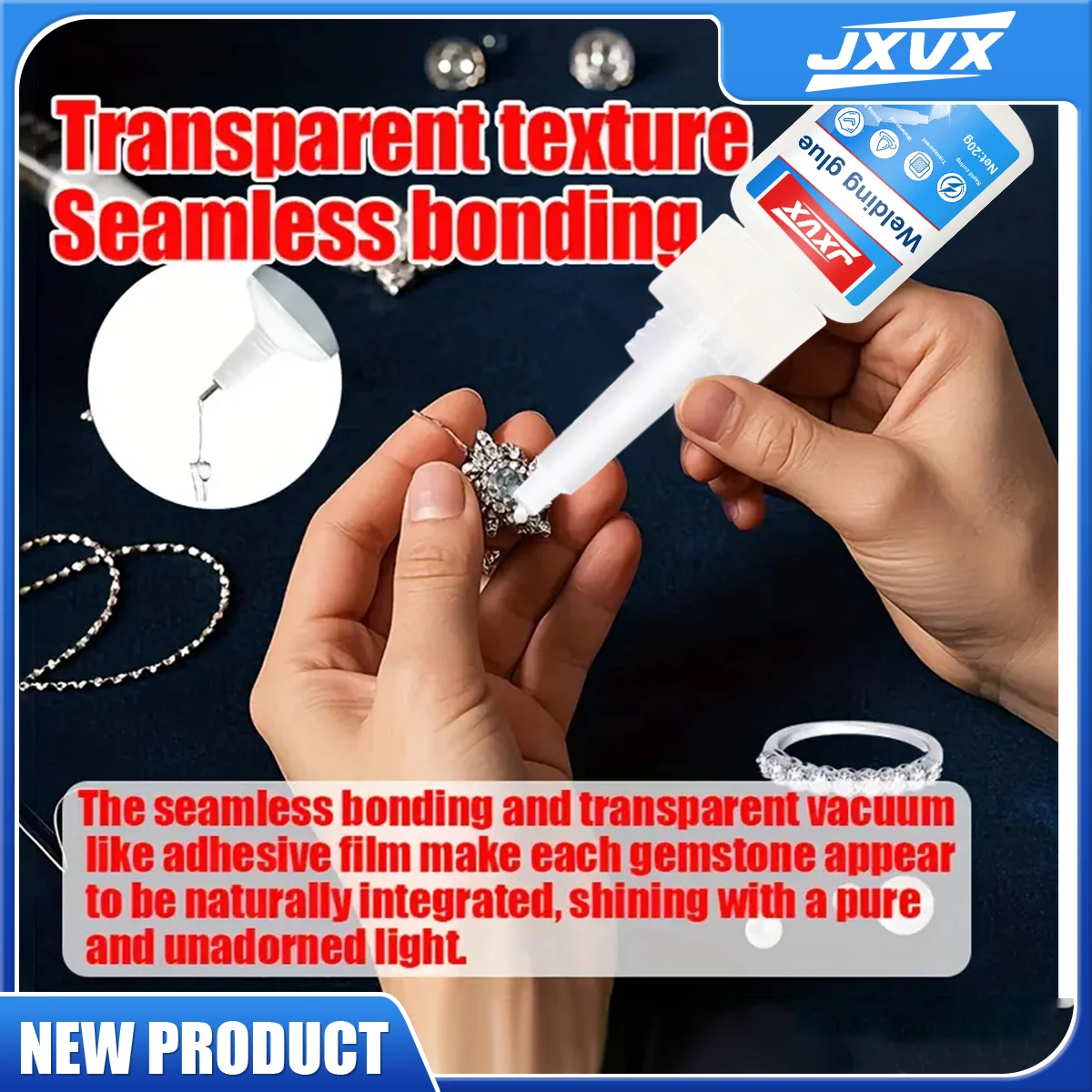 Adesivo de soldagem super forte, 50g super cola de soldagem de alta resistência universal transparente sem marcação adesivo de reparo poderoso, cola instantânea forte cola super líquida