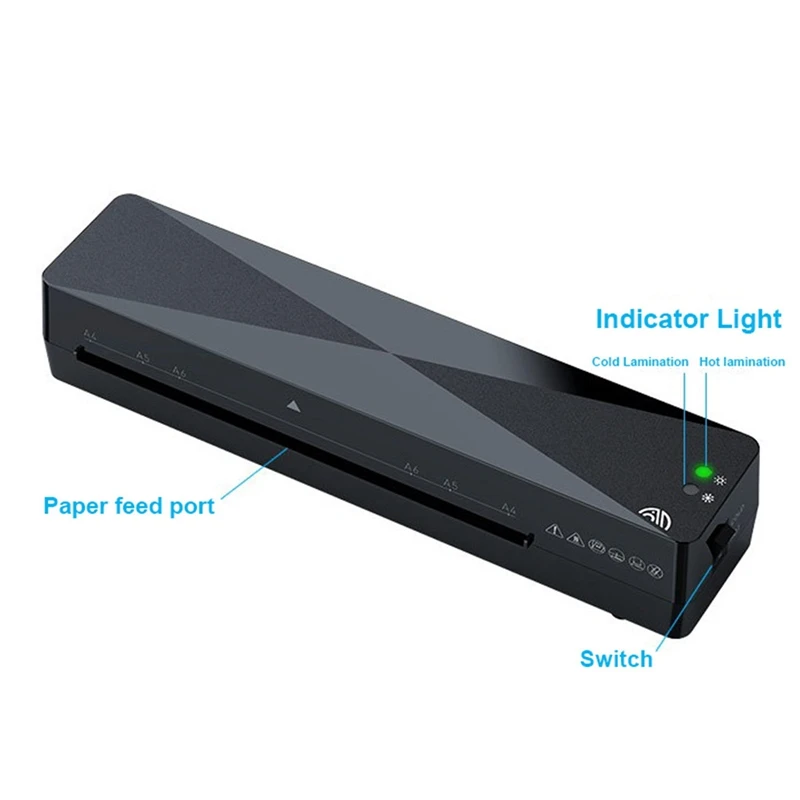 A4 Hot Laminator Portable Home Photo Laminating Machine+Corner Rounder+Hole Punch+30PCS Laminating Film