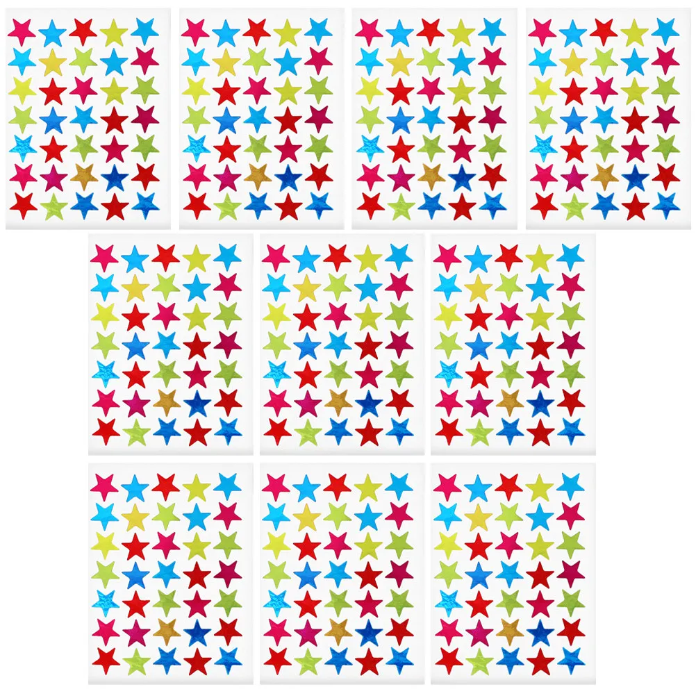 

10 Sheets Lovely Star Stickers for Children Reward Motivation School Supplies Kindergarten DIY Decoration Cute Teacher Reward