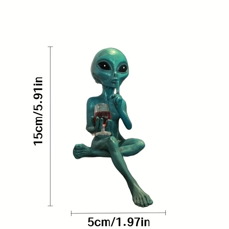 1 Stück Alien-Rotwein-Statue – Ein dekoratives Meisterwerk mit Weltraum-Thema, geeignet für Schreibtische/Bücherregale/Weinschränke, ein Muss für Science-Fiction-Fans. | Alien-Skulptur | Wissenschaftsfiktion-Th – Detail 10
