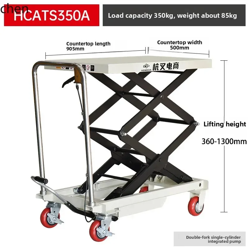 DSA   Manual Hydraulic Forklift Lifting Flatbed Truck Small Transport Portable Handcart
