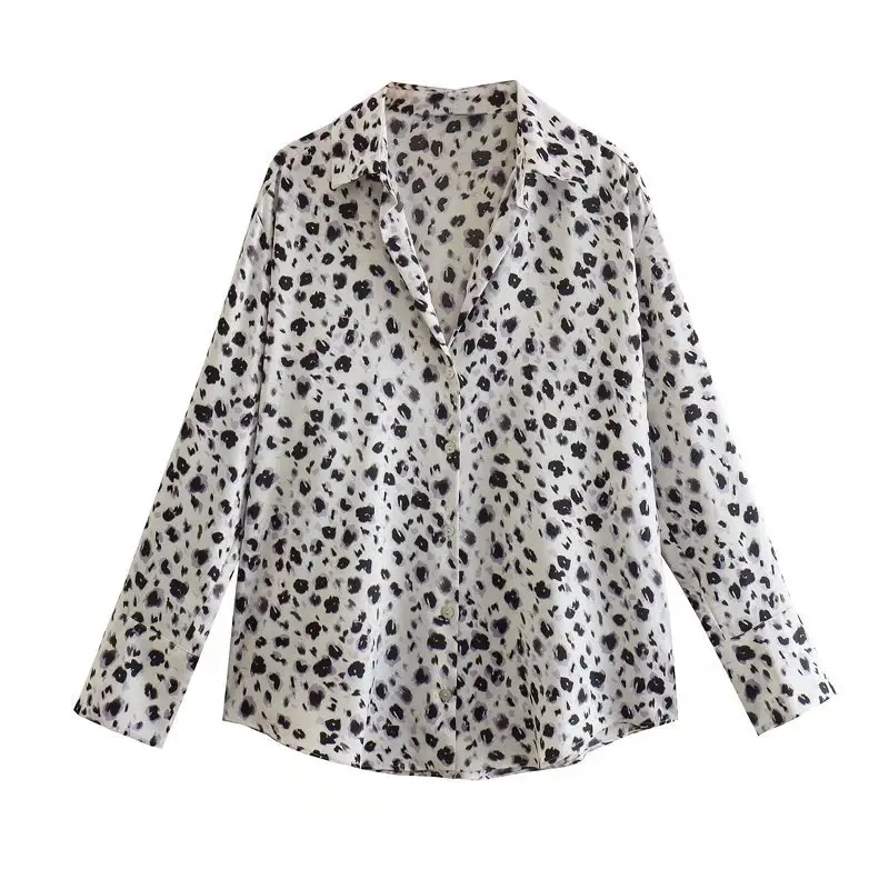 Damska koszula z jedwabiu, kołnierzyk, długi rękaw, jednolity kolor/paski, luźna bluzka, casualowa, uniwersalna, modna, wygodna, wiosna 2024