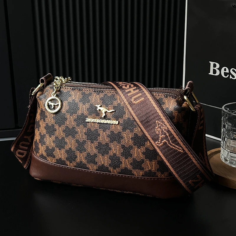 

Large capacity middle-aged female mother bag, simple and versatile crossbody bag, soft leather women's bag