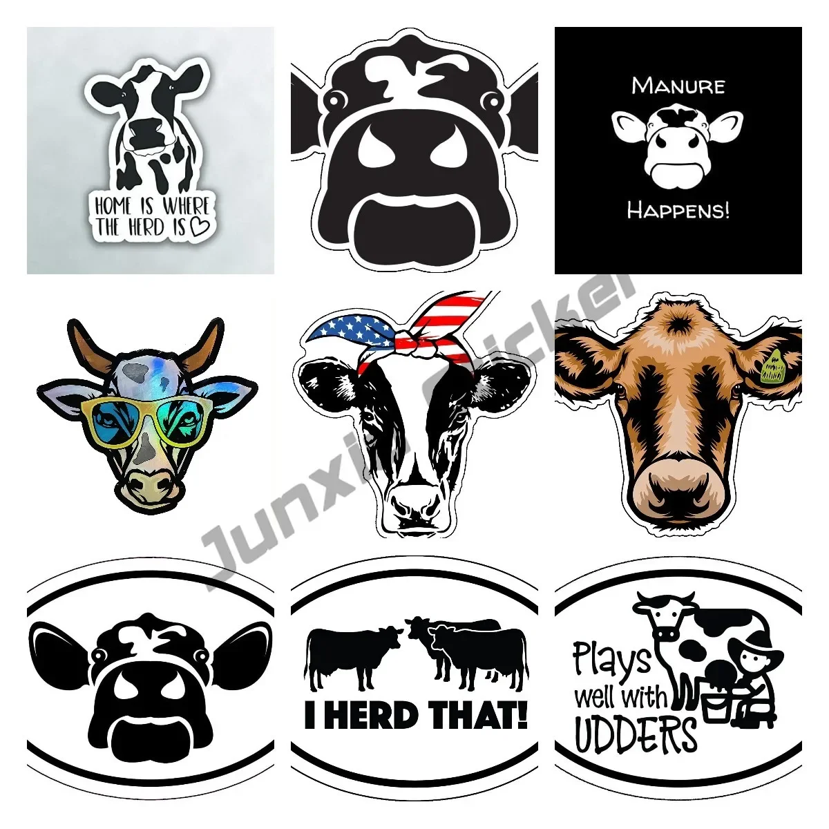 

Cute Cow Vinyl Oval Decal Bumper Sticker Laptops Tumblers Windows Cars Trucks Walls Decoration