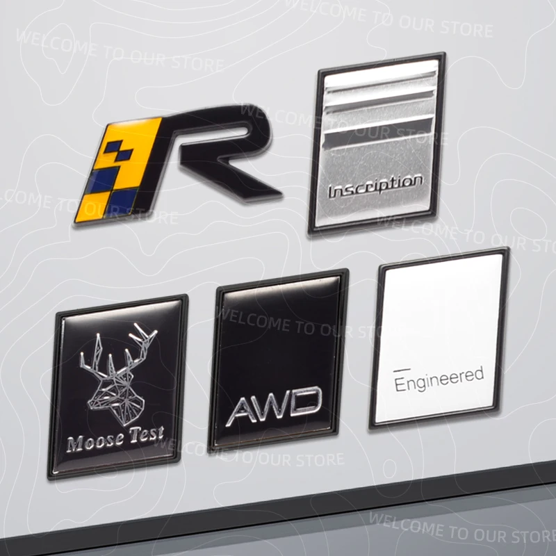 Zinc Alloy For R Design Moose Test Swedish Flag OCEAN RACE Inscription Logo Car Trunk 3D Metal Emblem Rear Body Badge Sticker - view 4