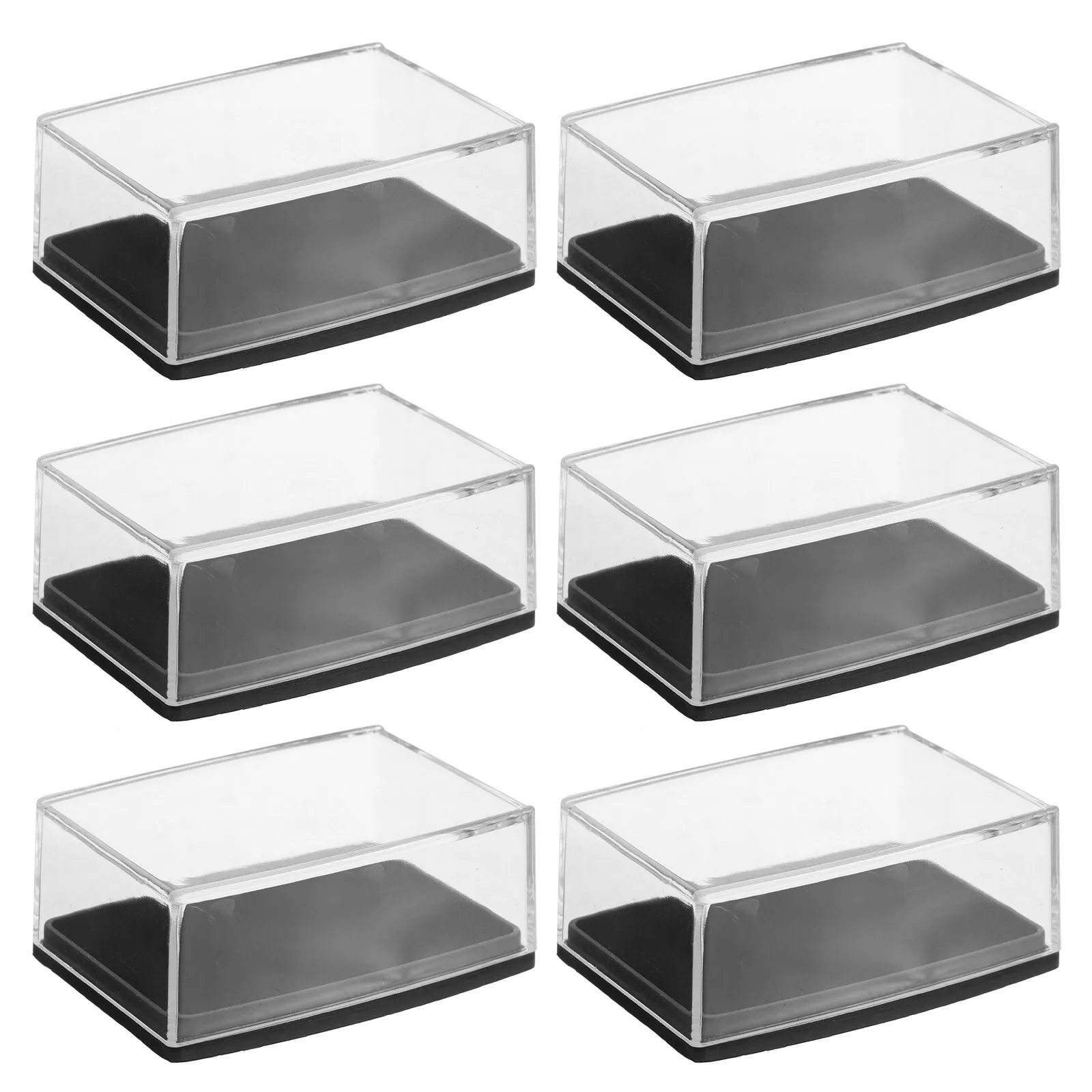 

6pcs Men'S Cufflinks Box Gentleman Style Jewelry Storage Organizer Clear Display Case For Rings Brooches Tie Clips Portable