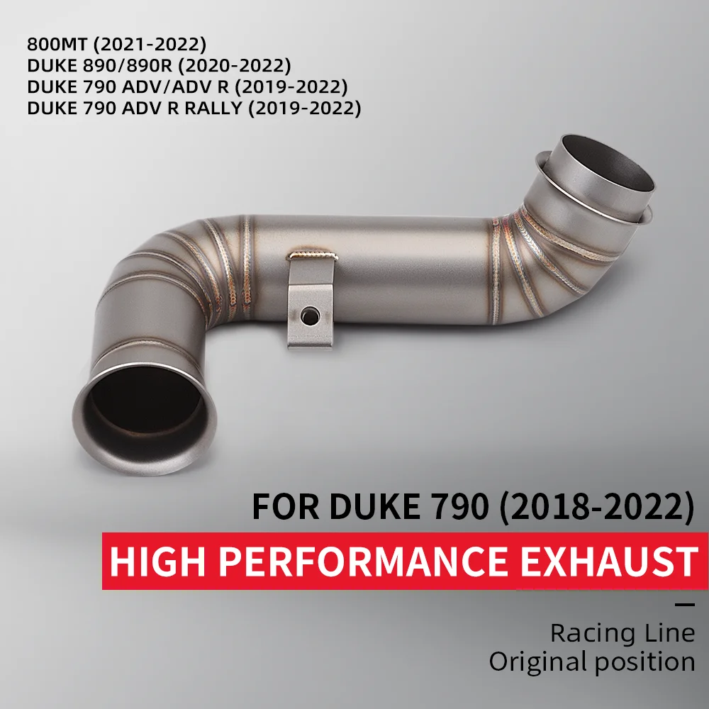 

2018-2022 Slip On Motorcycle Exhaust Middle Link Pipe Escape Moto Muffler For 800NK 790 890 Adventure R Rally