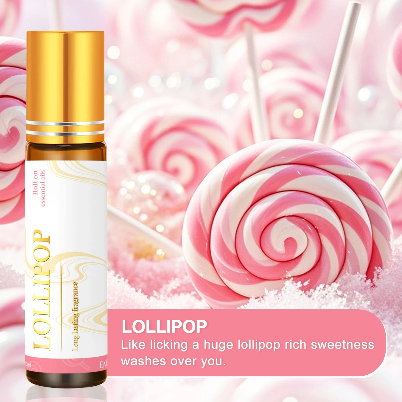 10ml Lollipop Fragrance Oil Rollerball Indoor Aroma Fragrance & Odor Removal Oils Sweet Scent For Car Air Freshener Holiday Gift