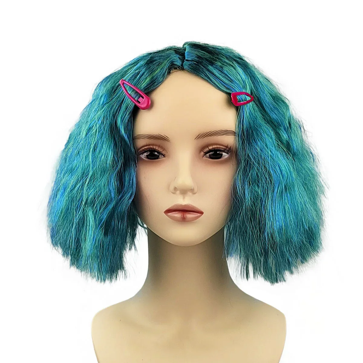 Wigs Anime Joy Sadness Cosplay Halloween Christmas Colored Bangs Short Curls Cute Soft Party Wig Synthetic Costume Cosplay Wigs