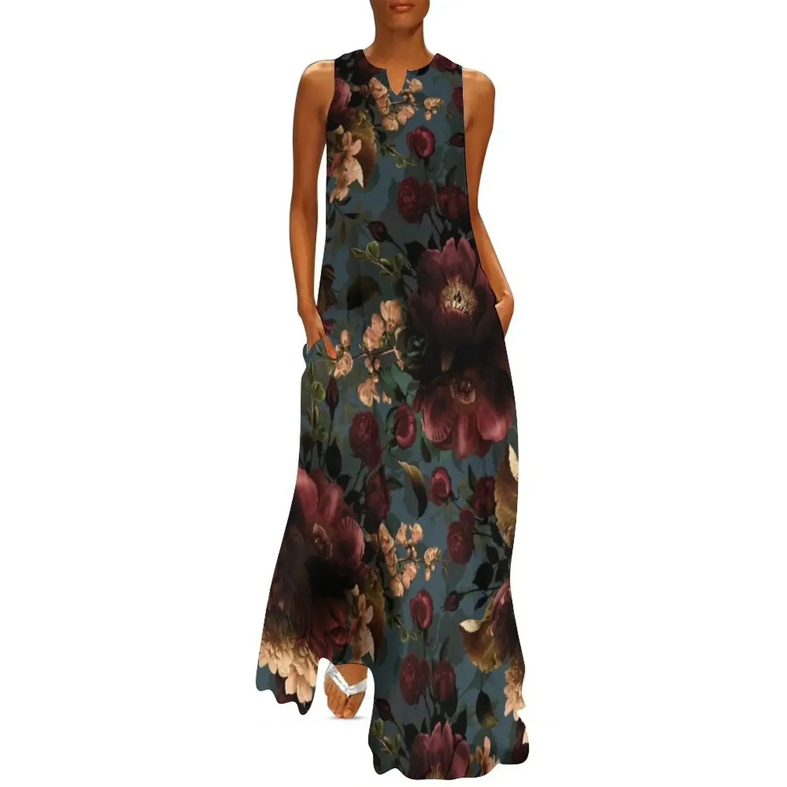 

Moody florals - Mystic Botanical Night Garden 10 Long Dress elegant evening dresses for women 2025 Dress