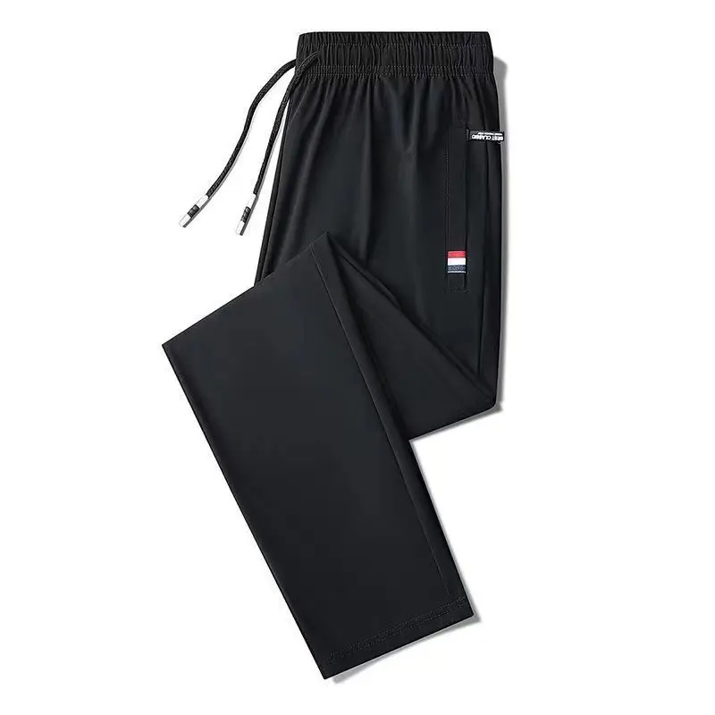 

Ice Silk Loose Fit Sport Pants Men's Summer Thin Qui Dry Casual Trousers Lightweight Comfortable Breathable Polyester Fiber