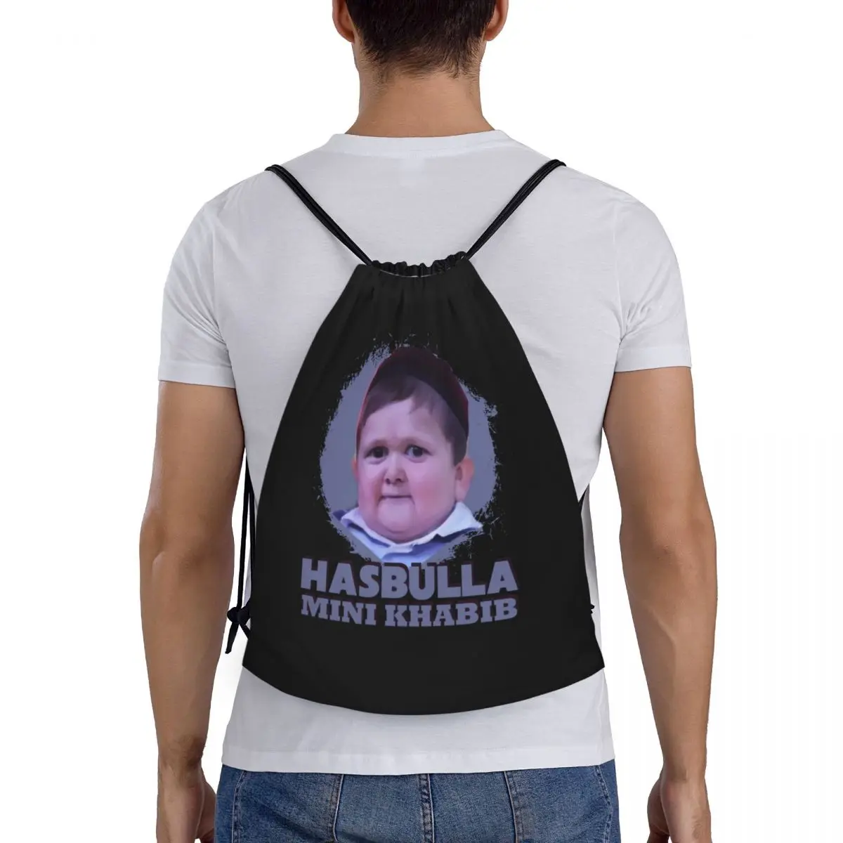 Custom Hasbulla Magomedov Mini Khabib Trekkoord Tas Yoga Rugzakken Vrouwen Mannen Hasbullah Vechten Meme Sport Gym Sackpack