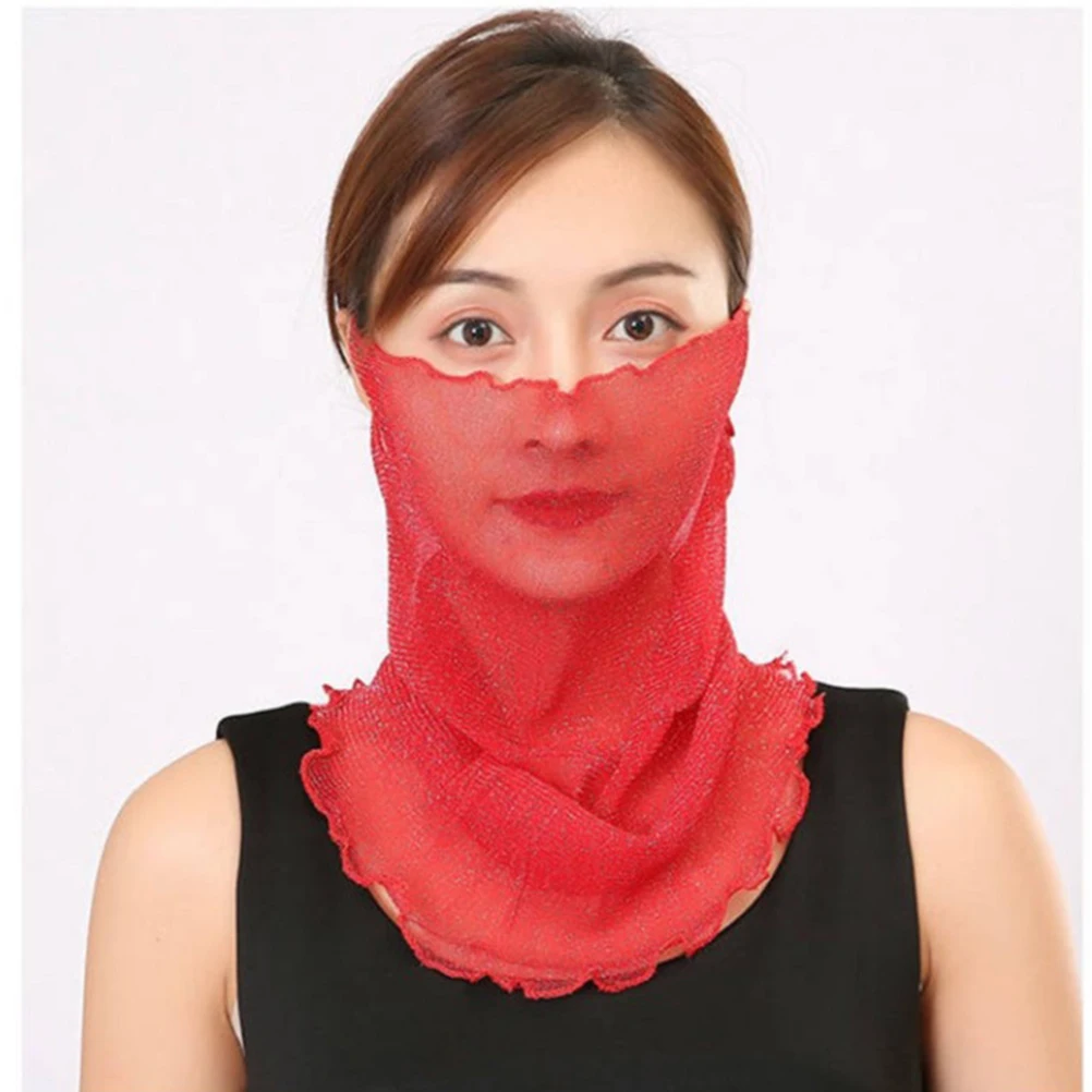

2pcs Sun Protection Face Veil Thin Neck Gaiter For Women Uv Face Neck Mask Summer Scarf Outdoor Running Hiking Fishing Wind Dust