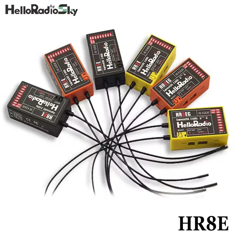 HelloRadio HR8E ELRS 2.4GHz 9CH PWM Receiver for RC Airplane Fixed Wing FPV Drone Long Range Control System