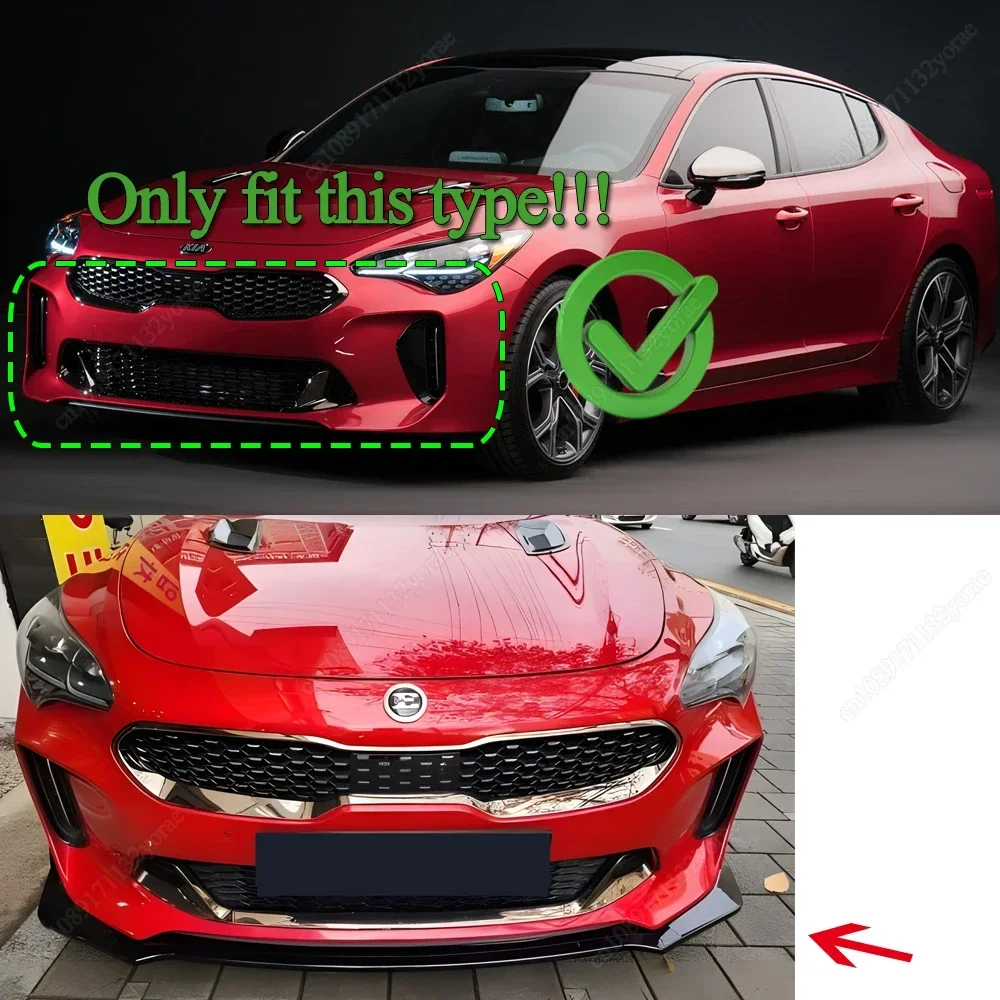 

Передний бампер автомобиля, сплиттер, спойлер, диффузор, защитная крышка для Kia Stinger GT CK T-GDi CRDI 2018-2024, черный комплект кузова из АБС-пластика, тюнинг