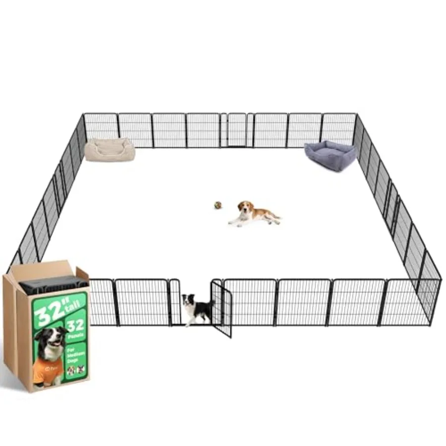 

Homeplus Unleashed Indoor Dog Playpen - Stress-Free and Safe Play Heavy Duty 32 Inch 32 Panels Dog Pen for Small and Medium Dog