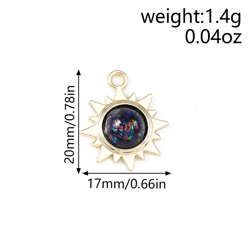5 Stück niedliche, gemischte Metallanhänger in Form von Sonne und Wolken zum Basteln von Schmuck, Halsketten, Ohrringen, Armbändern und für DIY-Handarbeiten. – Detail 5