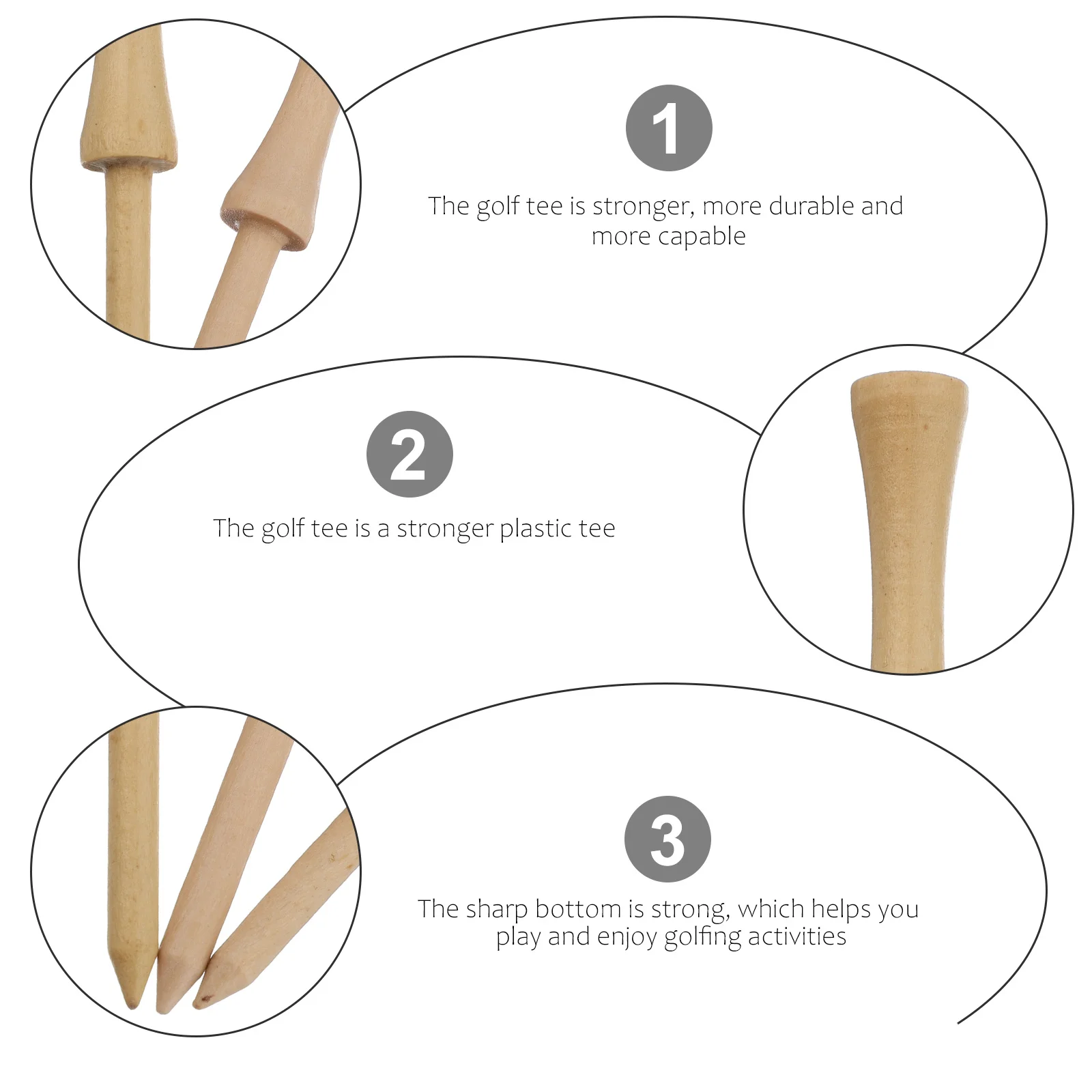 

35pcs Golf Tees Premium Plastic Longer Drive High Tee Shallow Cup Low Resistance Step Design Bright Color Training Aid