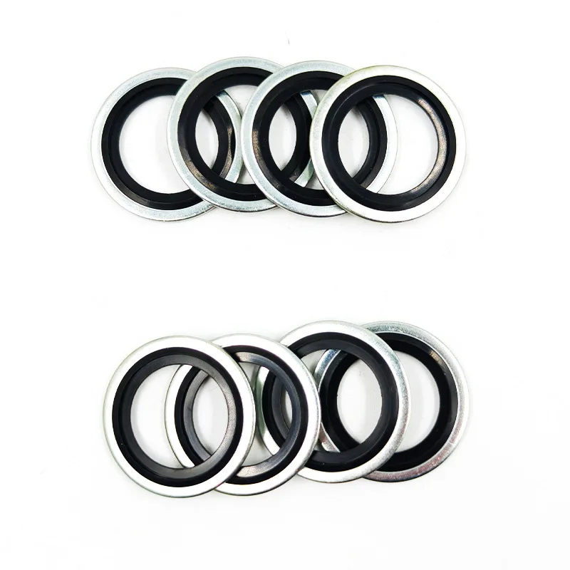 20 قطعة الزنك مطلي المستعبدين ختم غسالة المعادن المطاط قابس التصريف طوقا مجتمعة غسالة حلقة لإحكام الإغلاق M6 M8 M10 M12 M14 M16 M18 M20 #4