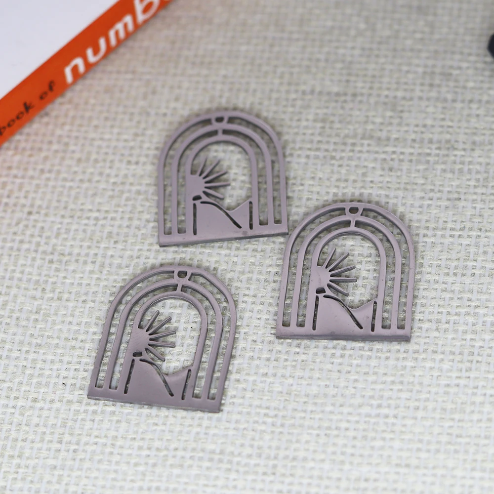 3pcs Stainless Steel Charms for Jewelry Making Abstract Face Sword Moth Skeleton Lotus DIY Pendant for Earring Necklace Bracelet