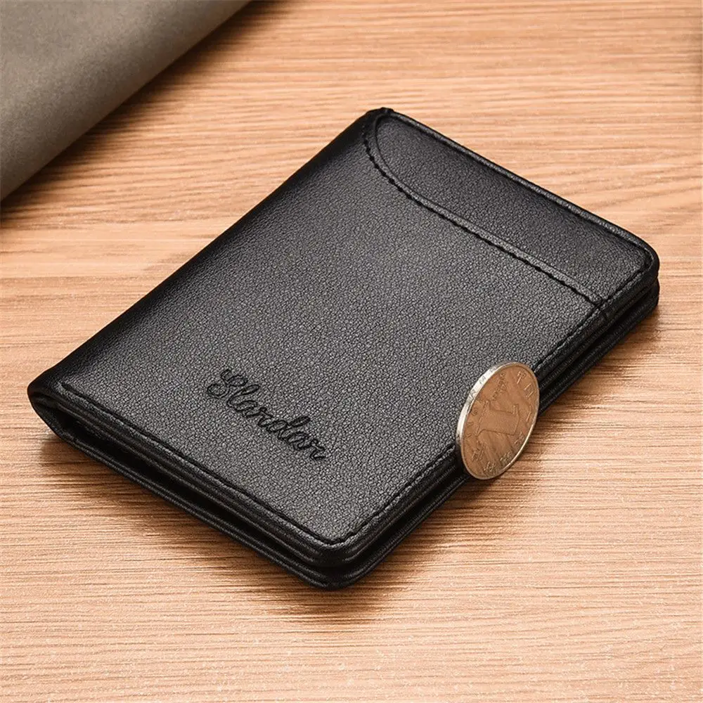 1Pc New Super Slim Soft Wallet PU Leather Mini Credit Card Wallet Purse Card Holders Men Wallet Thin Small Short Skin Wallets image 4