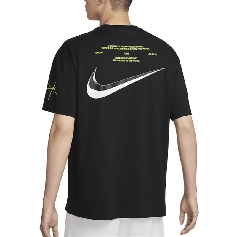 

Nike Short T-shirt Men's Sports Gym Running Black Letter print design Ventilate Sports Short sleeve Loose S-XXL IB5571-010