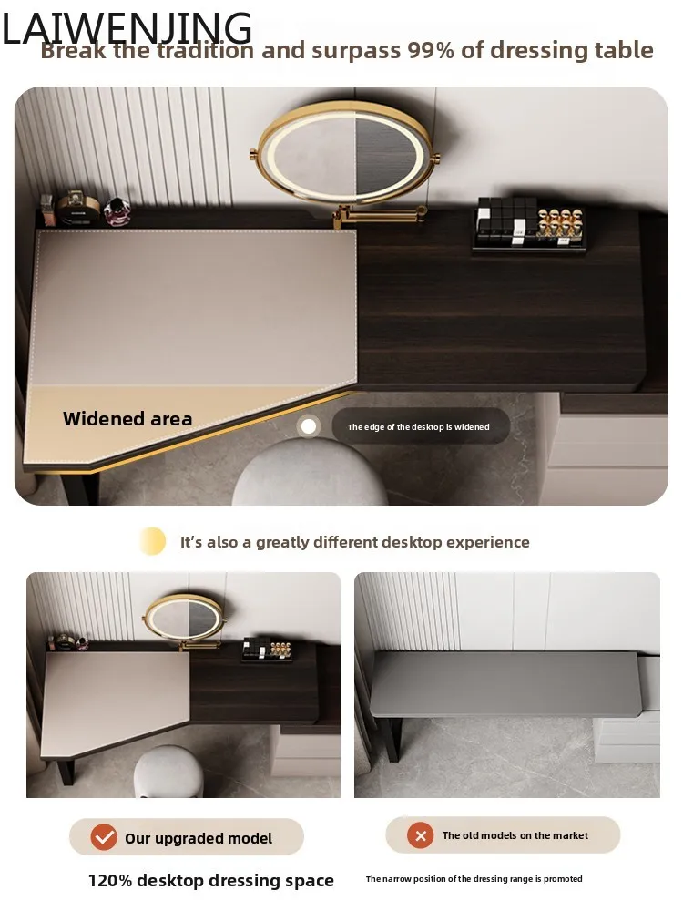 MJY dresser bedside table integrated corner desk storage retractable corner makeup table