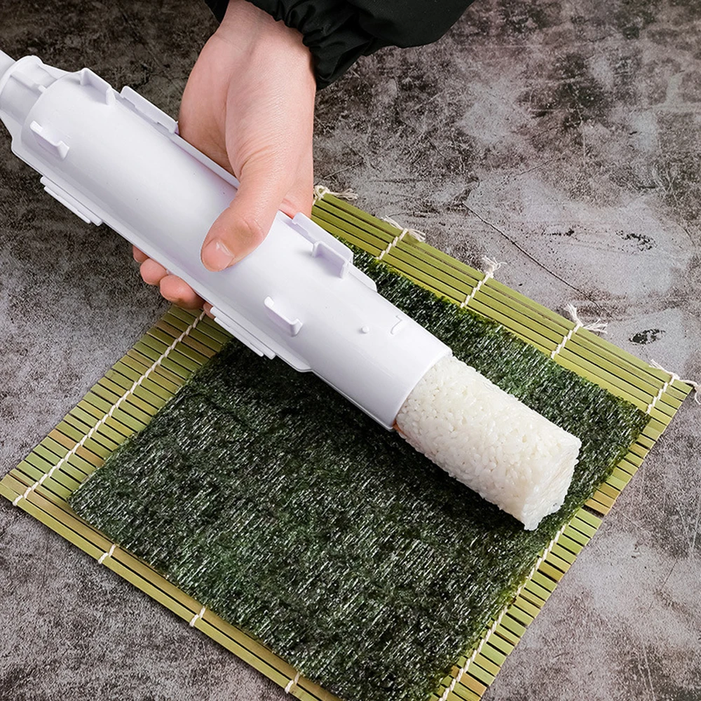 Sushi Roller Handhold Sushi Rolling Bazooka สําหรับขนมกล่องอาหารกลางวันหรืออาหารค่ําสําหรับครอบครัว