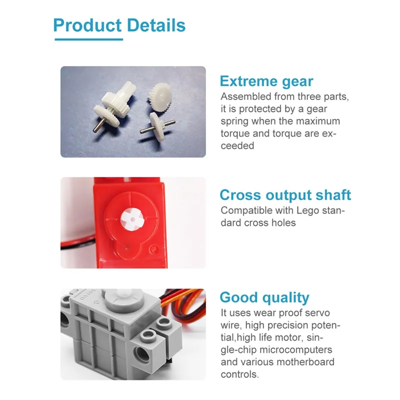 

AA-Programmable Building Block Motor Servo Steering Gear For Microbit Robot Car And DIY Electronic Kit Programmable Toy