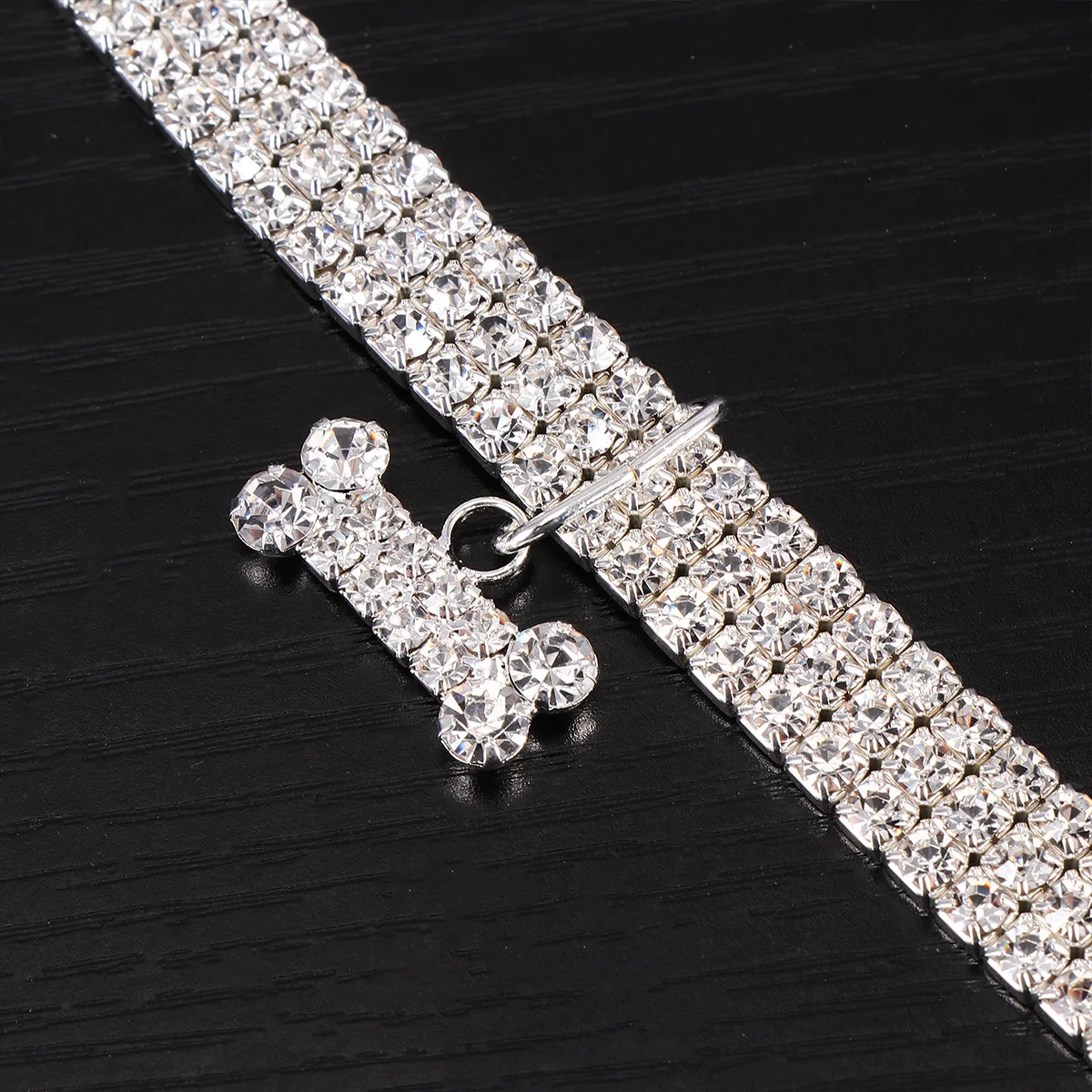 

Rhinestone Dog Collar Adjustable Shining Crystal Pet Collar For Small Medium Dogs White Size Pet Supplies