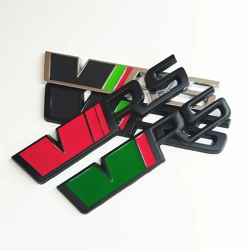 ثلاثية الأبعاد معدن RS شعار VRS سيارة الجبهة شواء شعار الخلفي الجذع شارة لسكودا VRS اوكتافيا 1 2 3 السريع كودياق كاروك فابيا Kamiq رائع