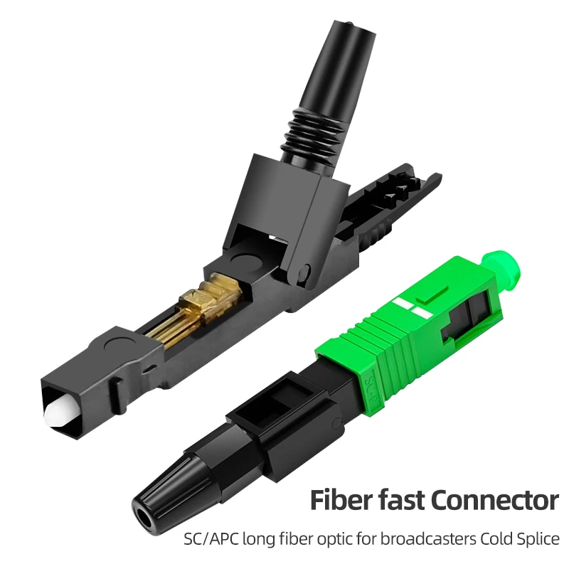 Imagem -02 - Upc Apc Conector Rápido Conector Embutido Ferramenta Ftth Fibra Fria Conector Rápido sc Conector de Fibra Óptica 100 Pcs