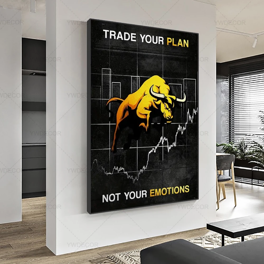 Abstract Bull Market Wall Street Power Bearish And Bullish Canvas Wall Art Decor Posters Print Wall Art Office Home Decor Gift