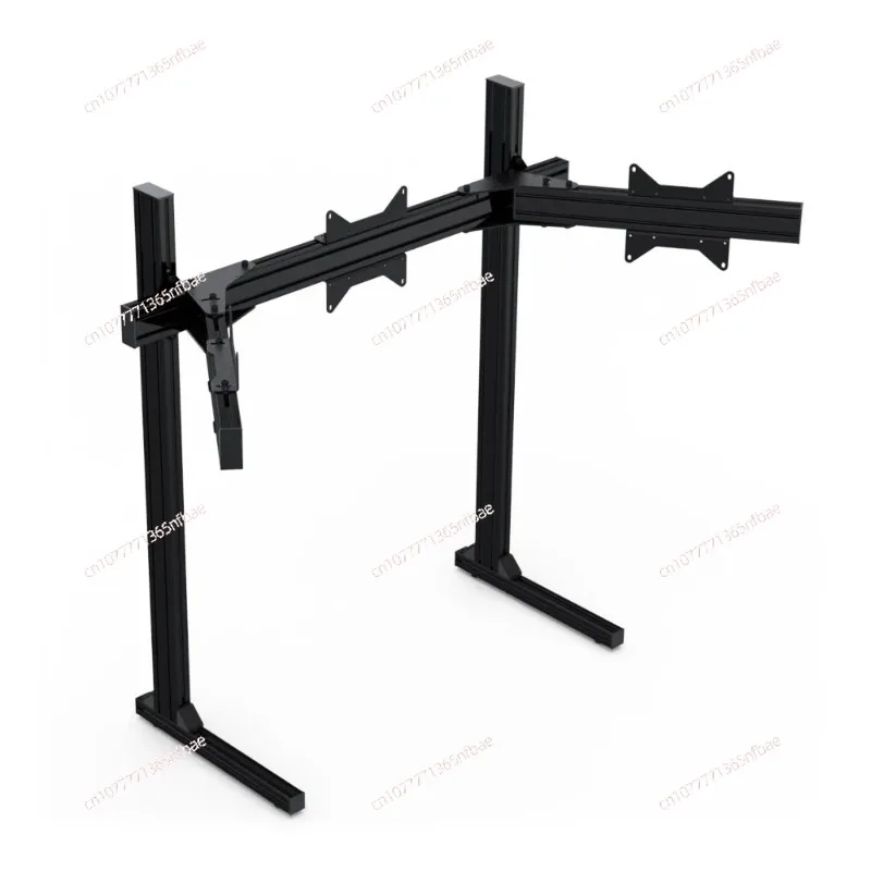 Sim Racing Motion Simulator TV Screen Support with 4080 4040 Series T Slot Black Anodized Extrusion Triple Monitor Stand