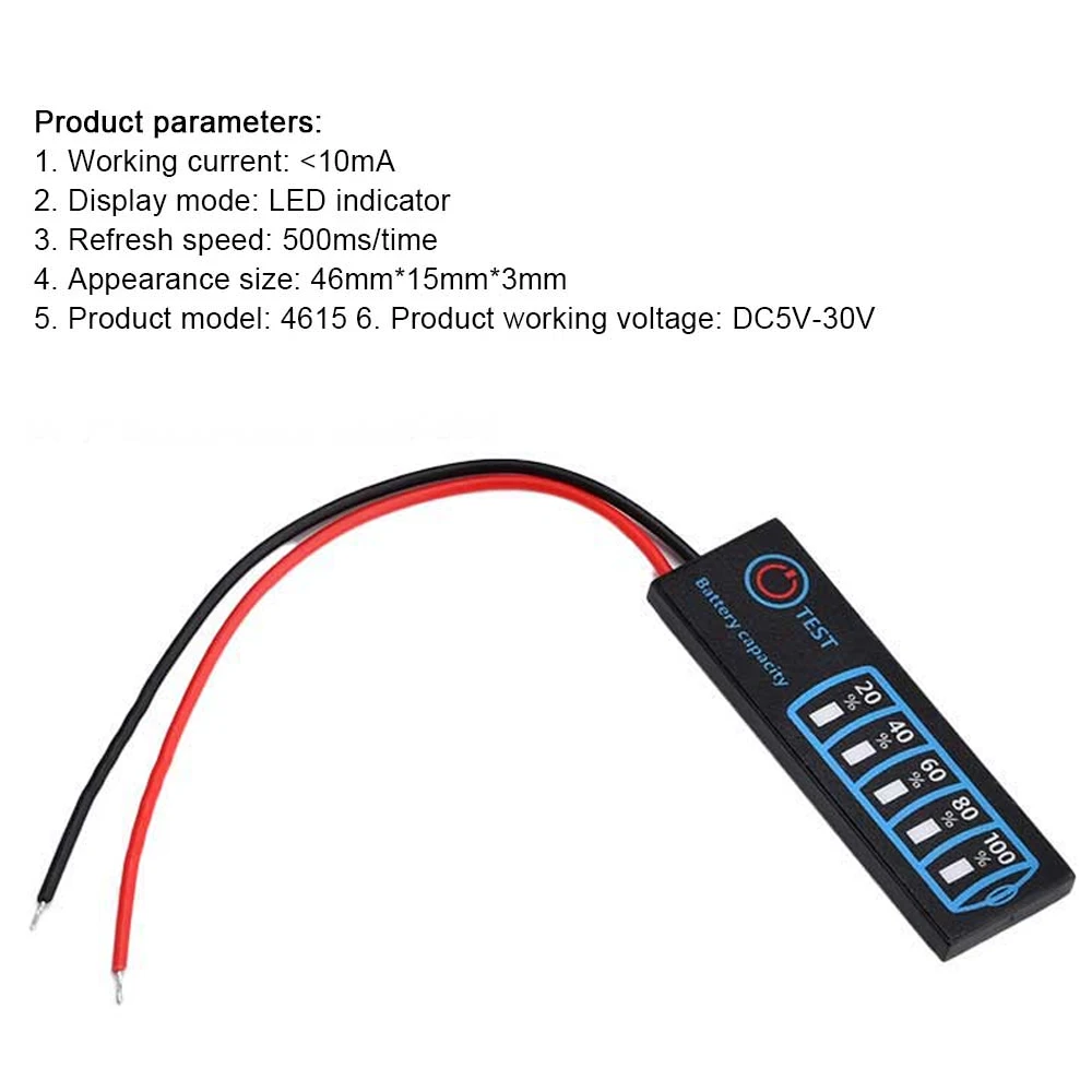 2S-8S 18650 Li-ion Lipo Lithium 5-30V Lead Acid Battery Level Indicator Tester LCD Display Meter Module Capacity Voltage Meter