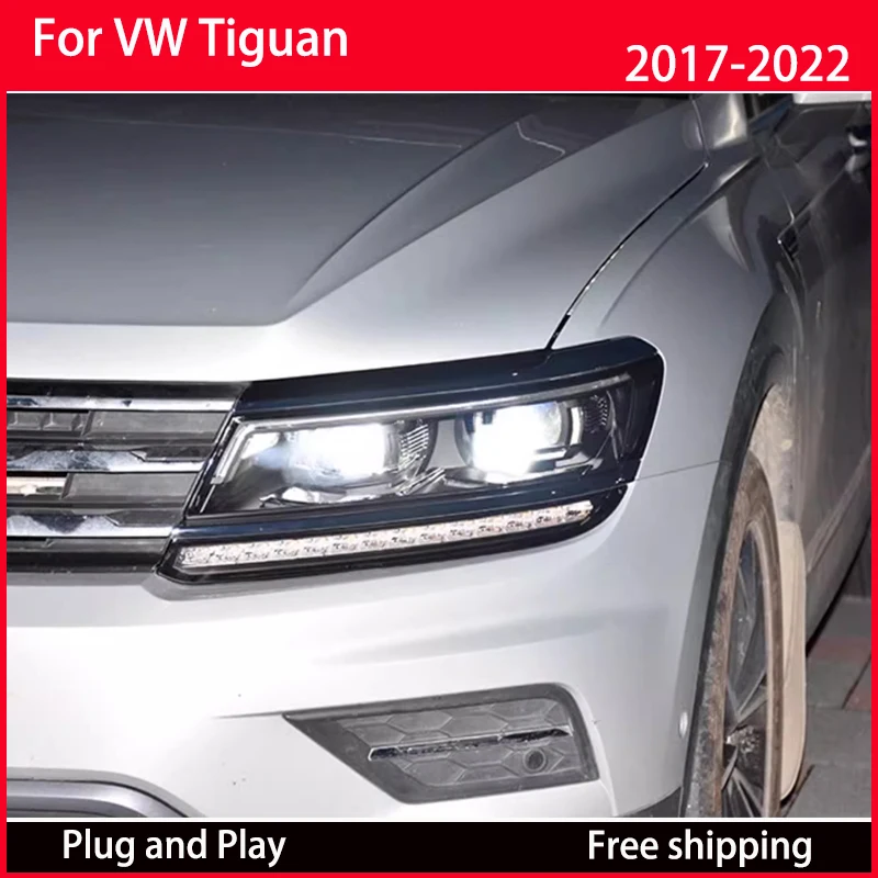 

Head Lamp for VW Tiguan LED Headlight 2017 -2018-2019 2021 Headlights Tiguan DRL Turn Signal High Beam Angel Eye Projector Lens