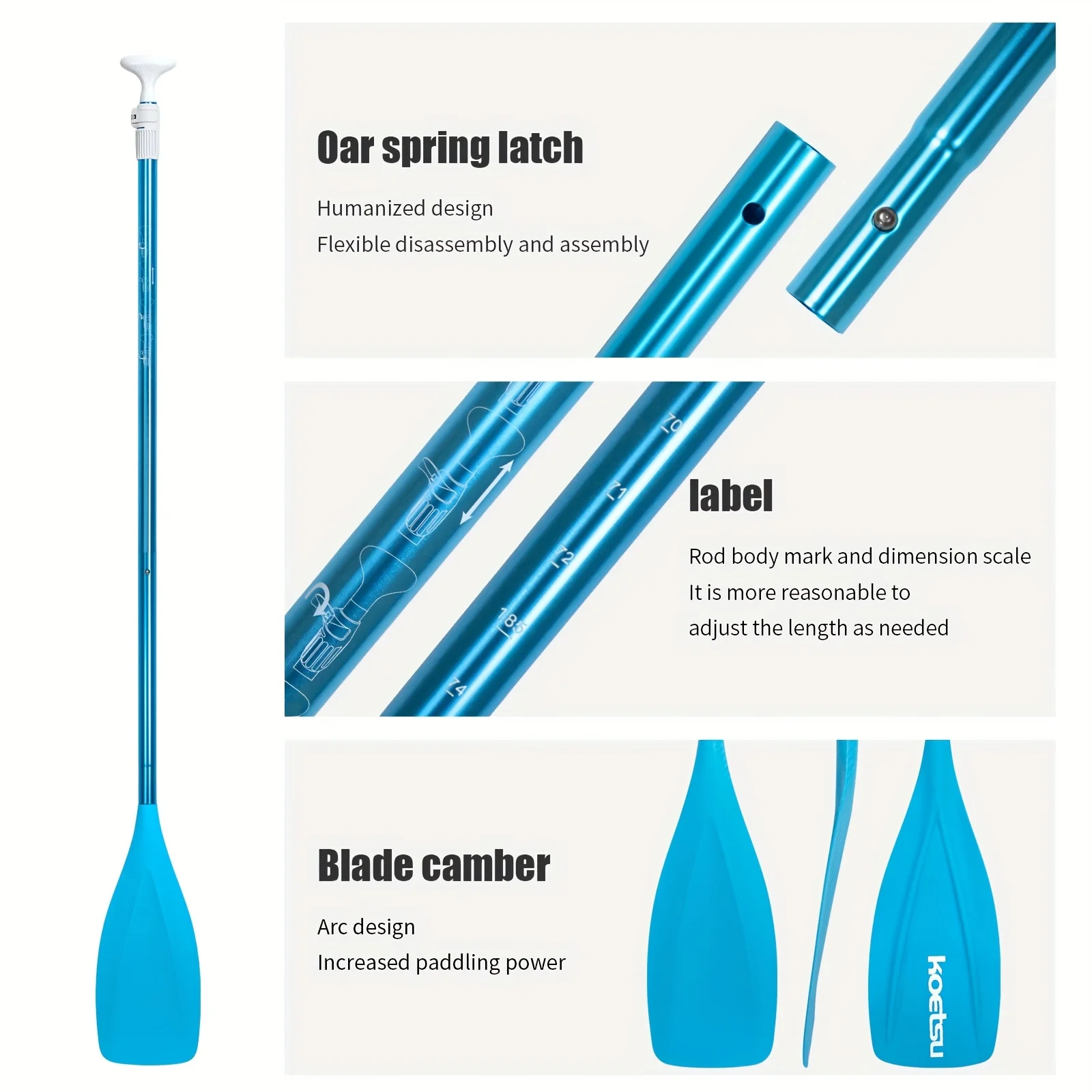 KOETSU Premium Aluminiumlegierungspropeller, Erhältlich in Blau oder Orange, mit Hochleistungslegierungsachsen, Geeignet für Paddleboards – Detail 5