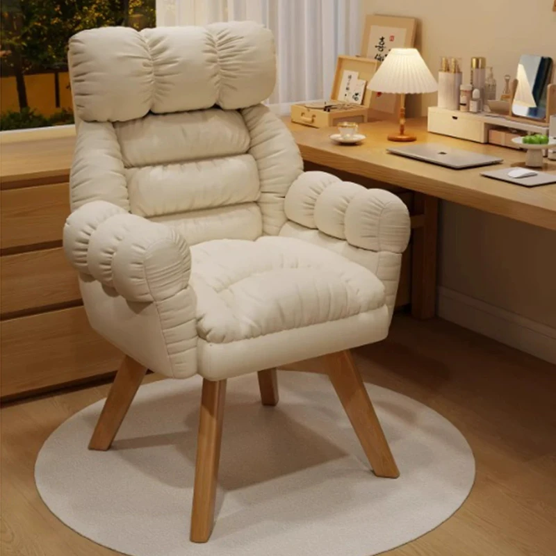 

Solid Wood Humanized Swivel Armchair with Extra Wide Cushion Comfortable for Long Sitting Home Office Dorm Study Use Load