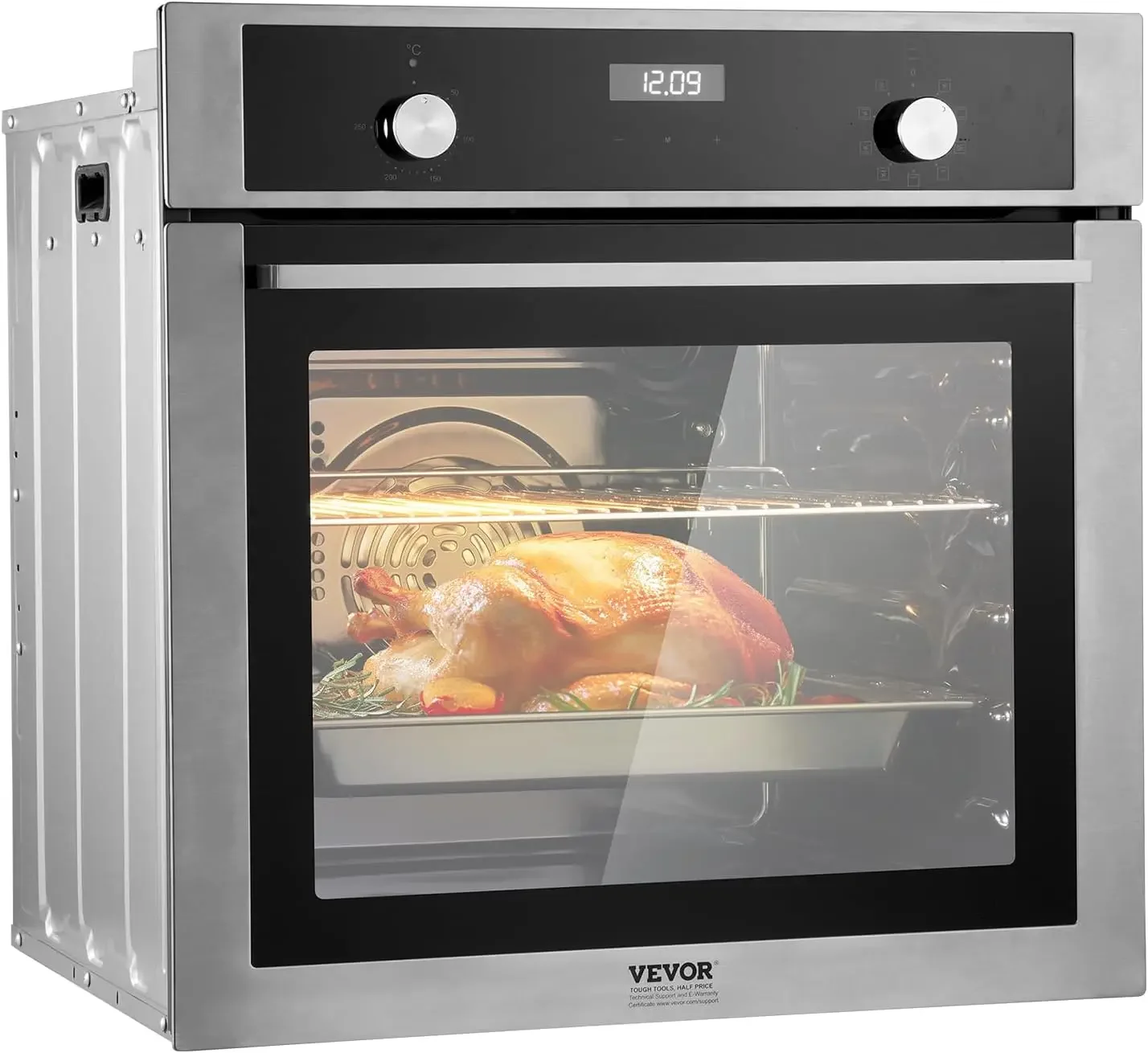 Single Wall Oven, 24" Electric Built-in Wall Oven with 9 Cooking Functions, 2.68 Cu.Ft Electric Wall Ovens with Timer, 280