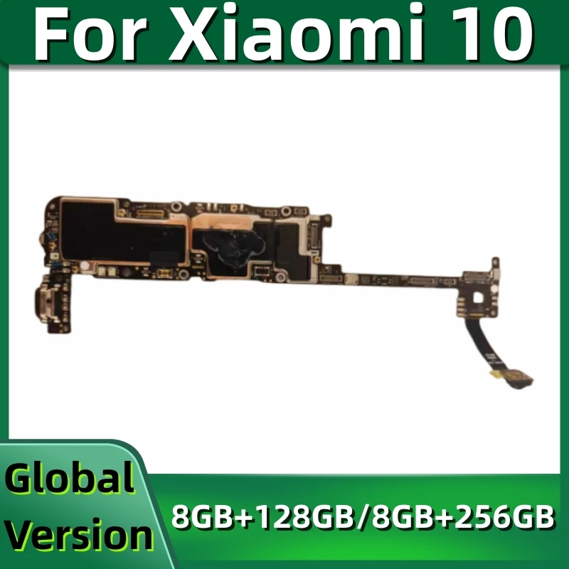 Mainboard for Xiaomi Mi 10 5G, Original Motherboard PCB Module, 128GB, 256GB, Unlocked, Global MIUI System, M2001J2G