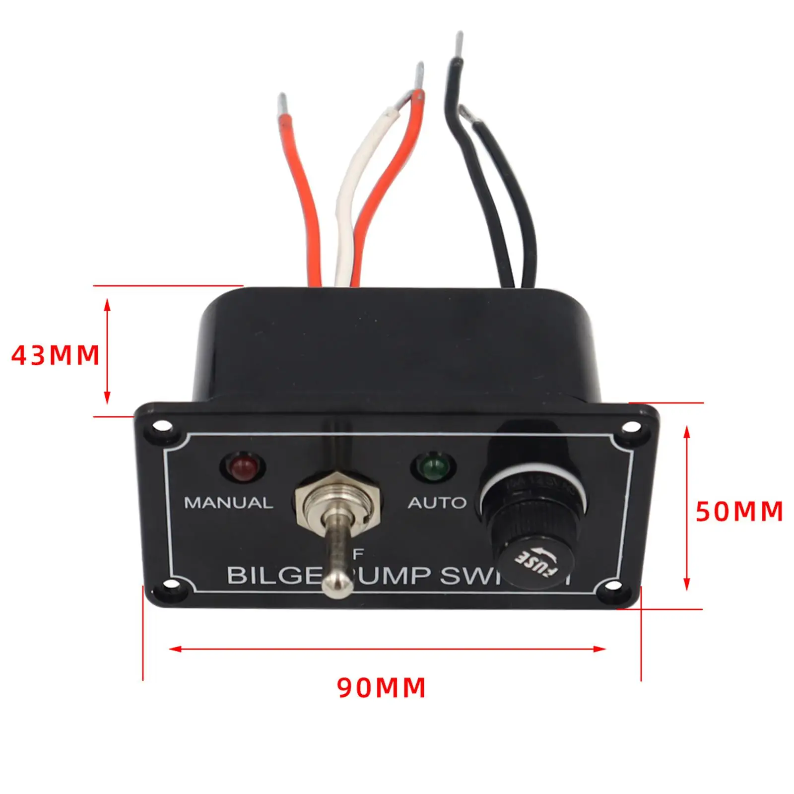 Rocker Toggle Bilge Pump Switch Panel DC 12V 5A Fuse LED Indicator Manual/Off/Auto for Marine ATV Cars Yachts Parts