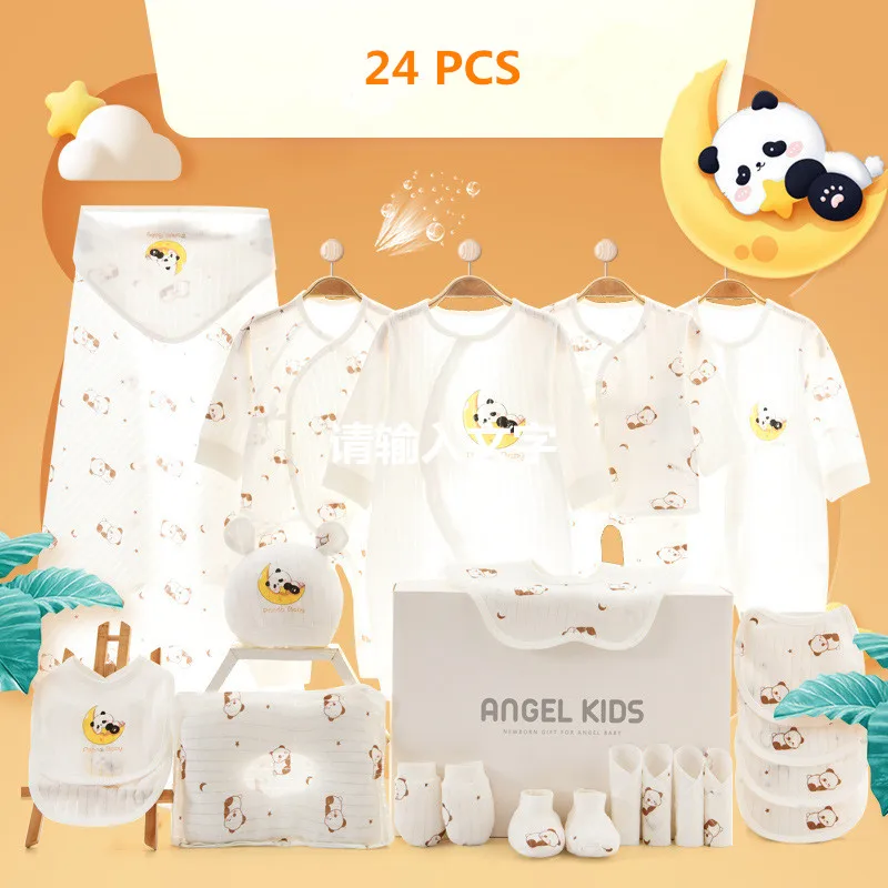 21/24/26pieces/lot Newborn Baby Clothes Sets For Baby Girls 100% Cotton Infant Summer Clothes Outfits Baby Rompers Hat Bibs