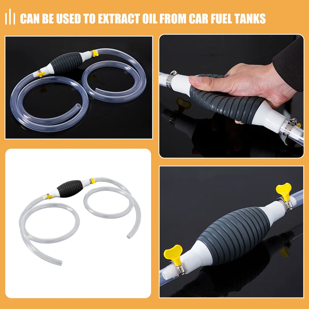 

Manual Transfer Pump Portable Siphon Hand Pump for Car Fuel Tanks Durable Rubber PVC Hose Easy Use Multi Functional