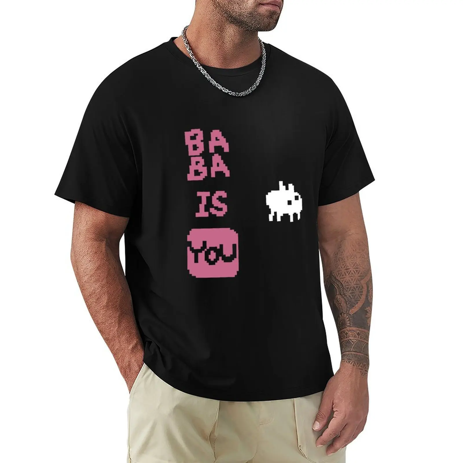 Baba Is You 1 T-Shirt vintage t shirts shirts graphic anime clothes blue archive mens t shirts top quality