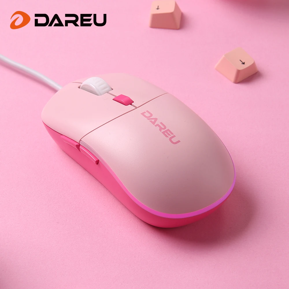 DAREU 1.8m USB Wired Gaming Mouse 6400 DPI  Ergonomic Mice RGB Right Hand Mause for Laptop PC Gamer Mouses