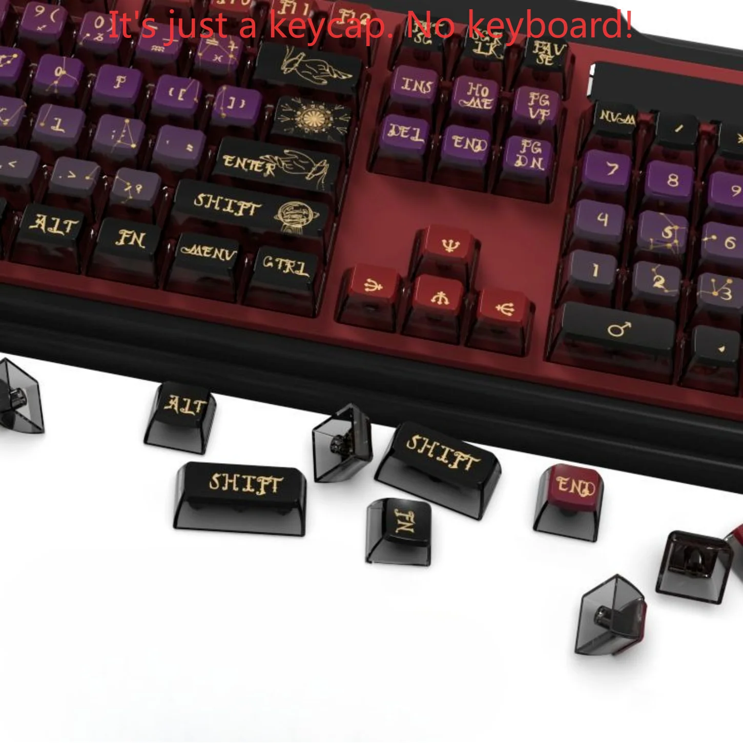 Kit portachiavi Budino PBT 125 Chiave inferiore Trasparente Lucky Constellation Keycap 60/64/84/98/108 Tastiera meccanica Interruttore MX